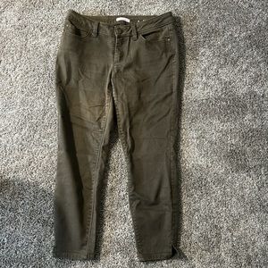 Green Skinny Crop Jeans